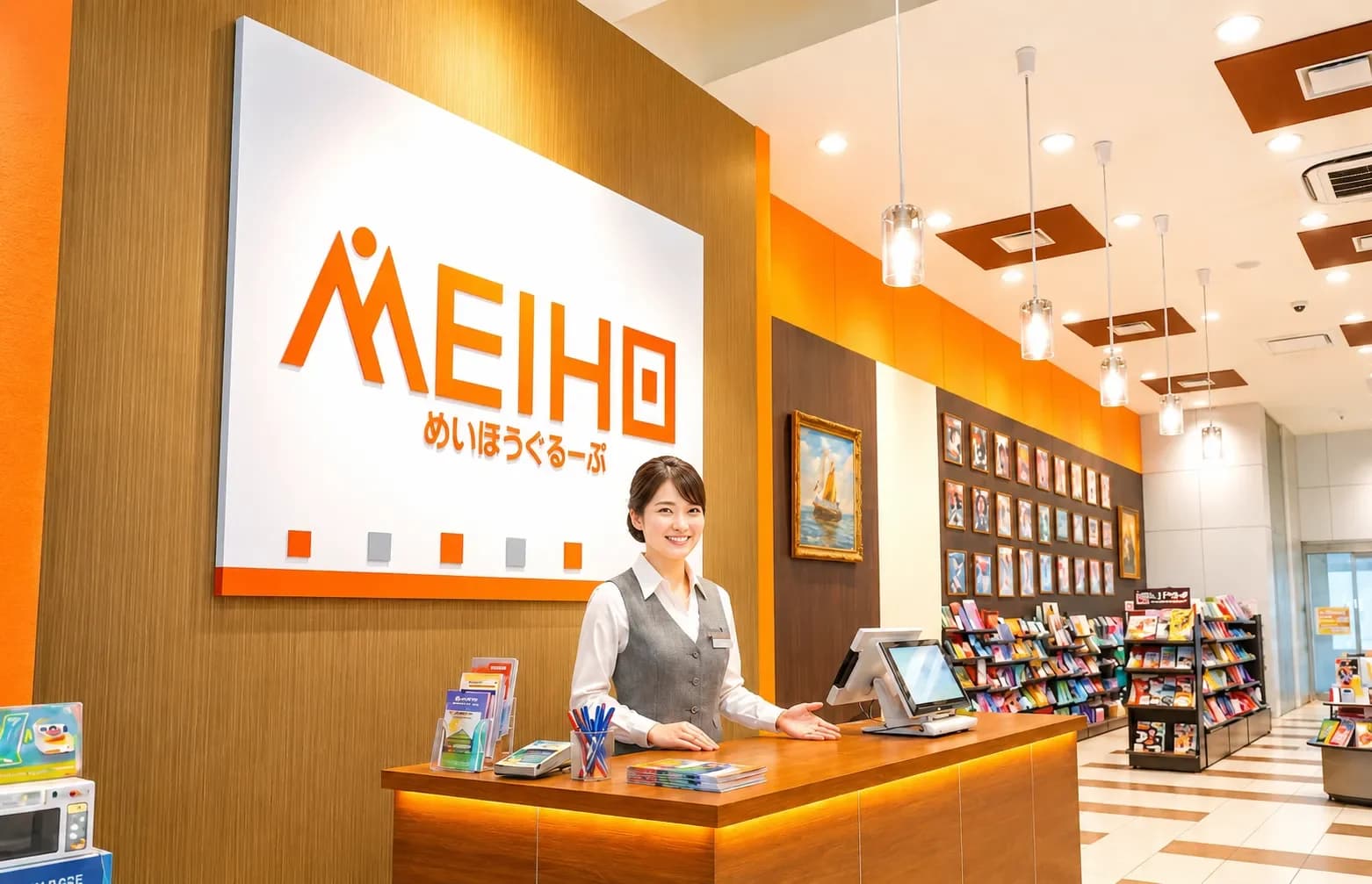 MEIHO 受付カウンターとスタッフの店内写真